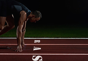 Traçage piste d'athlétisme