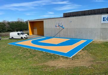 Traçage et coloration d'un terrain de basket-ball 3x3