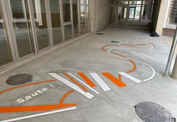 Marquages au sol de Design Actif pour une école, Rhône 69