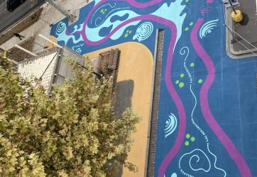 Design actif dans une rue à Lyon : mise en peinture sur 400 m2