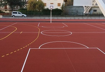 Traçage de terrains sur sol en EPDM