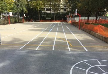 Traçage d'un plateau sportif pour l'ecole CEP d'annecy
