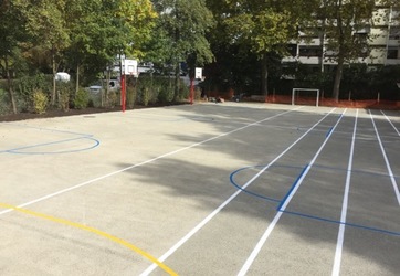 Traçage d'un plateau sportif pour l'ecole CEP d'annecy