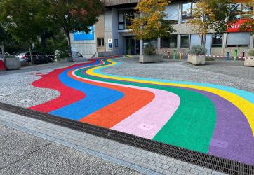 traçage au sol de design actif pour guider les pietons