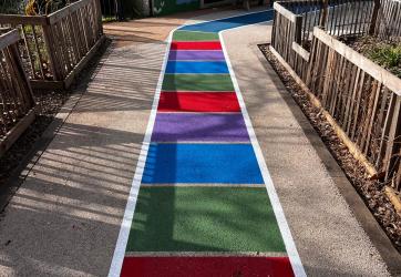 Marquage d'un circuit dans une école, Lyon 69