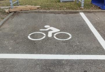 Marquage au sol spécifique pour les vélos
