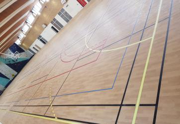 Marquage d'un terrain de handball
