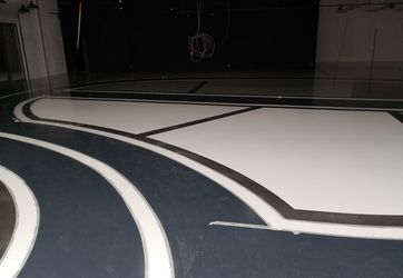 marquages en résine de zones pour un magasin de vélo