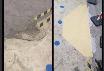 Réparation de trous sur site industriel Avant/Après