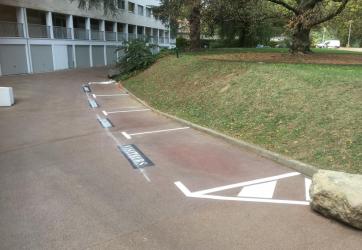 Marquage au sol places visiteurs copropriété Lyon 69 Rhône