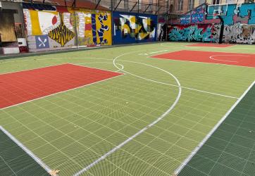 Traçage d'un terrain de basket 3x3 sur Lyon