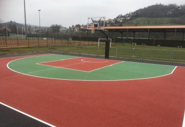Traçage d'un terrain 3vs3 de basketball en 2 couleurs , L'Etrat 42 