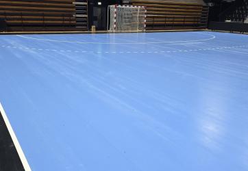 marquage au sol d'un terrain de Handball Dijon 21