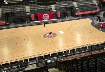 Traçage provisoire d'un terrain de Basket Ball pour un évènement sur Chambéry 73.jpg