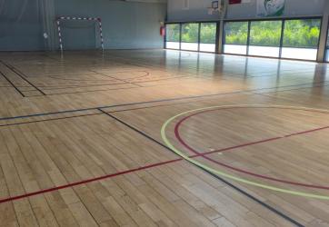 traçage du rond central du terrain de handball nouvelle norme