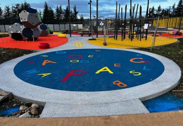marquages sur un sol souple en peinture PU