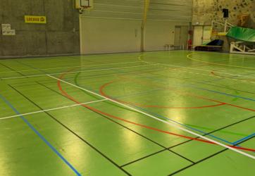 traçage terrain de badminton sol pvc