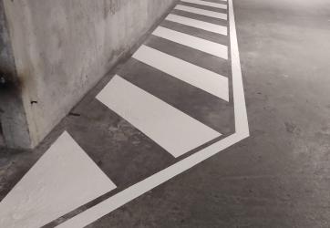 Zébra blanc dans parking tous-terrains