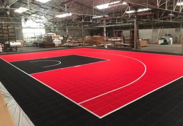 Traçage terrain basket 3x3 sur dalles Gerflor SPORTCOURT, Isère 38
