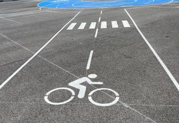 Traçage d'une piste vélo