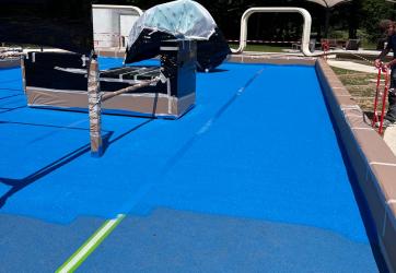 coloration d'une plateforme en sol souple EPDM