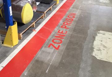 traçage d'une zone prison