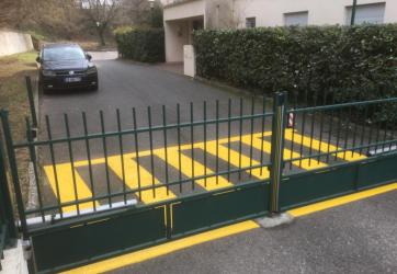 Zébra sous portail dans un co pro , Lyon 69 Rône